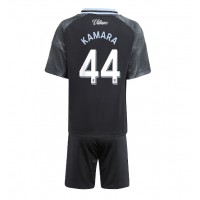 Stroje piłkarskie Aston Villa Boubacar Kamara #44 Koszulka Wyjazdowej dla dzieci 2025-26 Krótki Rękaw (+ szorty)